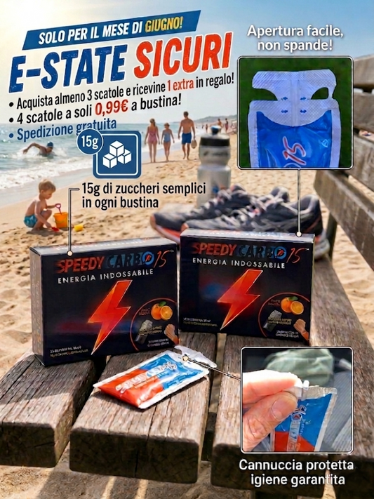 SpeedyCarbo 15 – Confezione da 15 bustine monodose (15g di zuccheri semplici cad.)